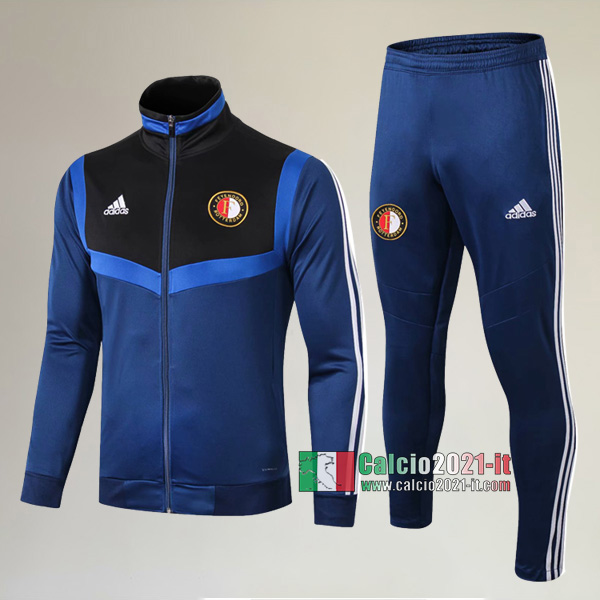 AAA Qualità: Full-Zip Giacca Nuove Del Tuta Da Feyenoord Rotterdam + Pantaloni Azzurra/Nera 2019-2020