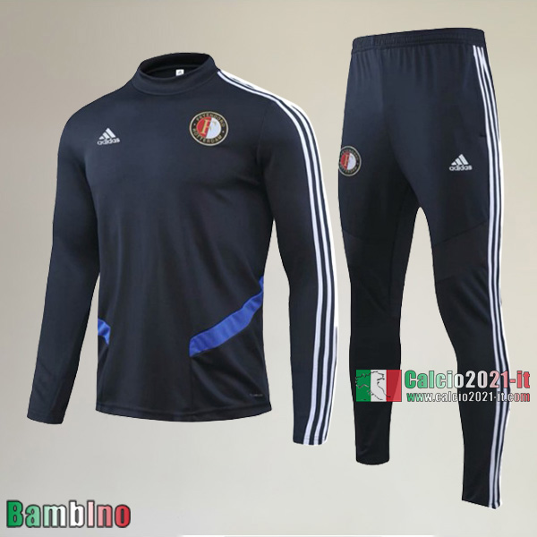 AAA Qualità Felpa Nuova Del Kit Tuta Feyenoord Bambino Ciano Scuro Vintage 2019/2020