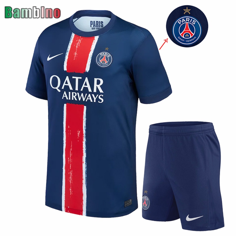PSG Maglia Calcio Prima Bambini 2024 2025 Campioni d'Europa Una Stella