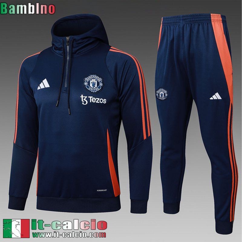 Kit: Tute Sportive Uomo - Cappuccio Hoodie Manchester United Bambino 25 26 C624