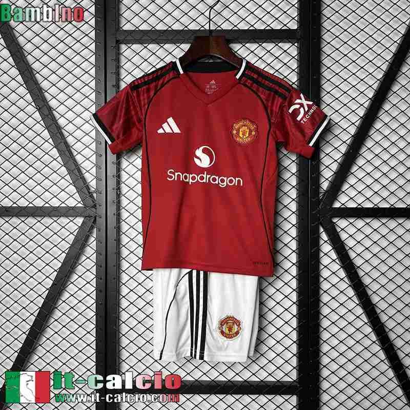 Maglie Calcio Manchester United Prima Bambino 25 26