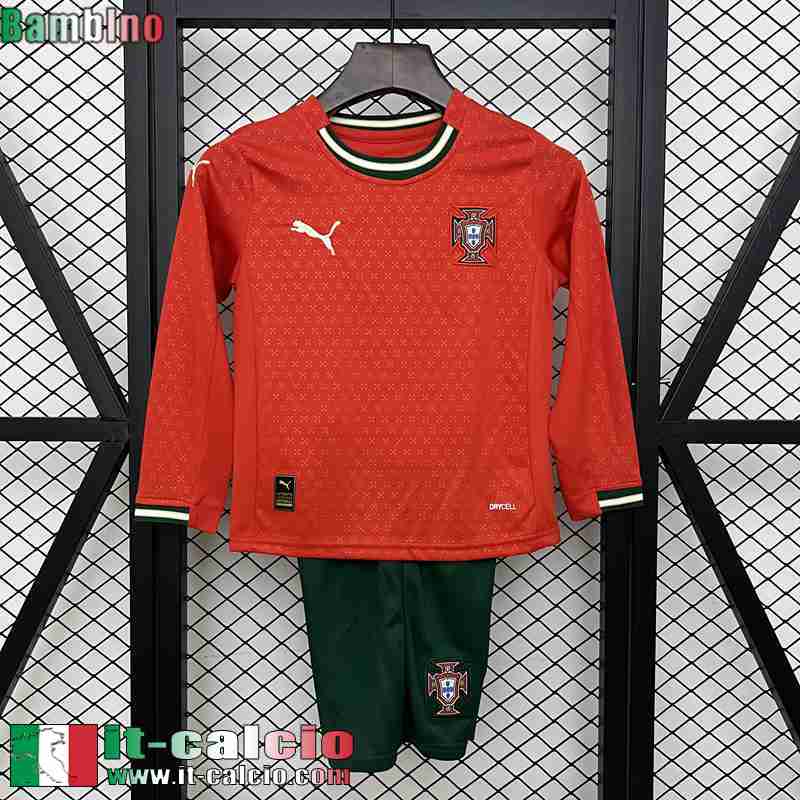 Maglie Calcio Portogallo Prima Manga Larga Bambino 2025
